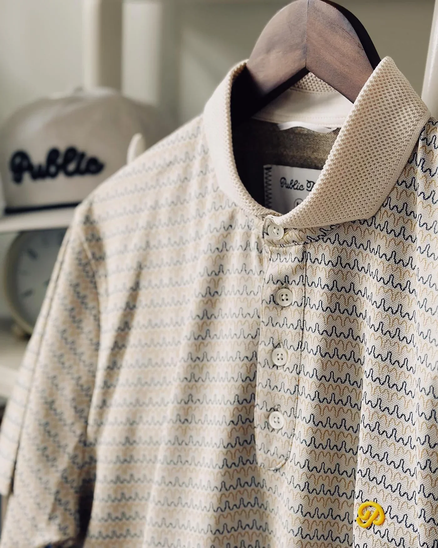 Public Drip Athlete Drip Stripe Polo - Creme - Image 4