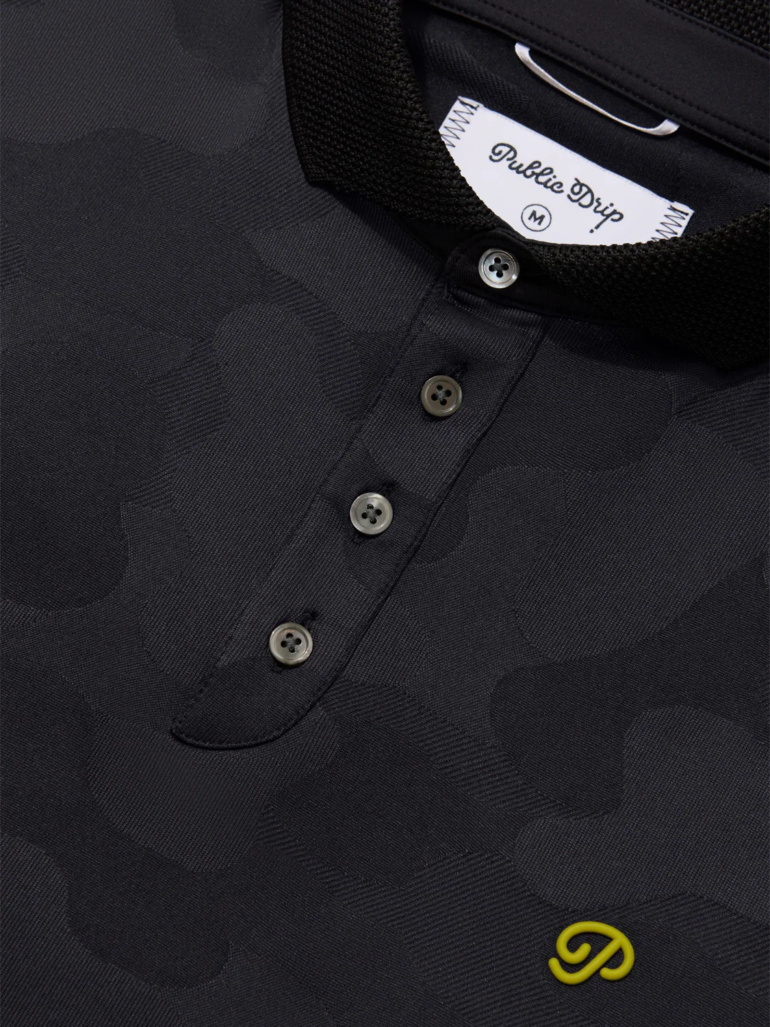 Public Drip Camo Jacquard Polo - Black - Image 4