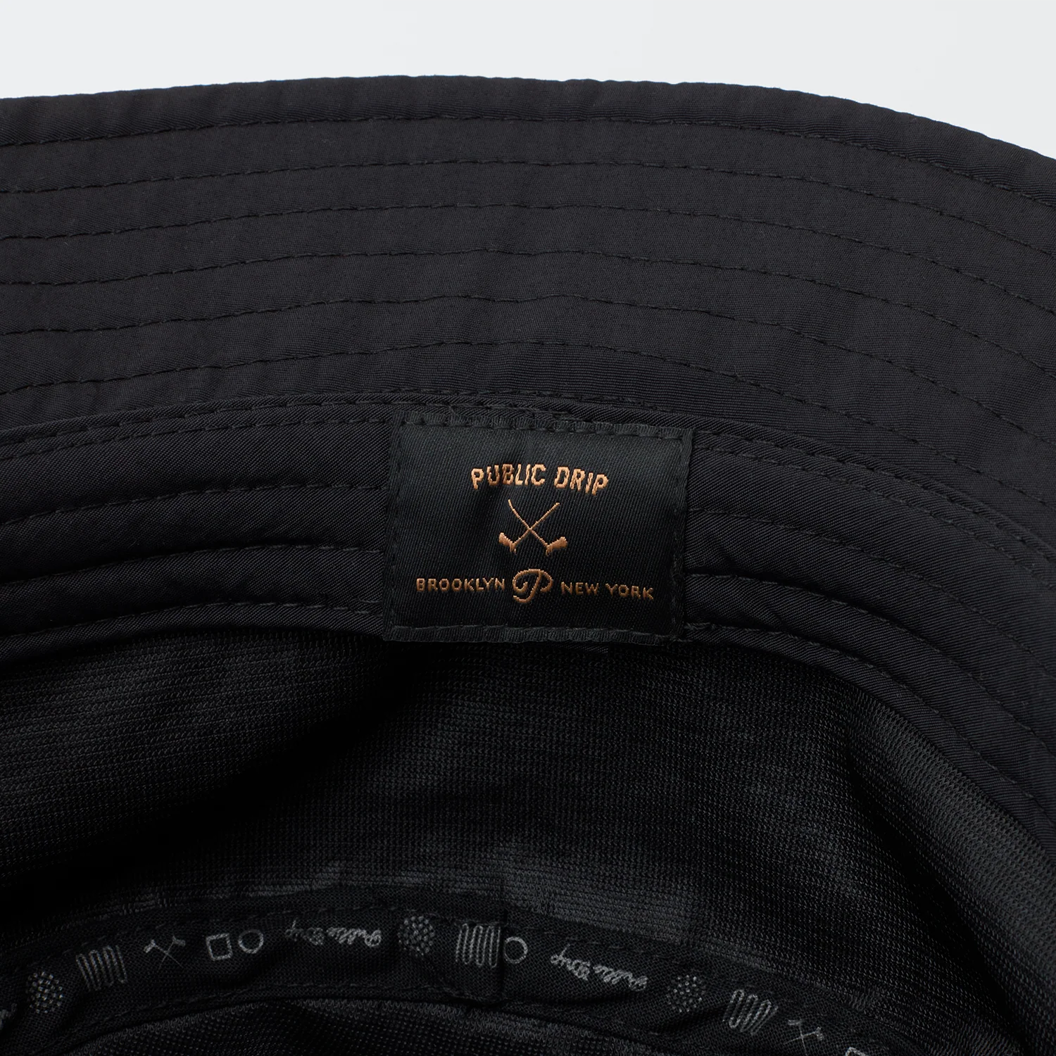 Public Drip "P" Script Nylon Bucket Hat - Black - Image 5