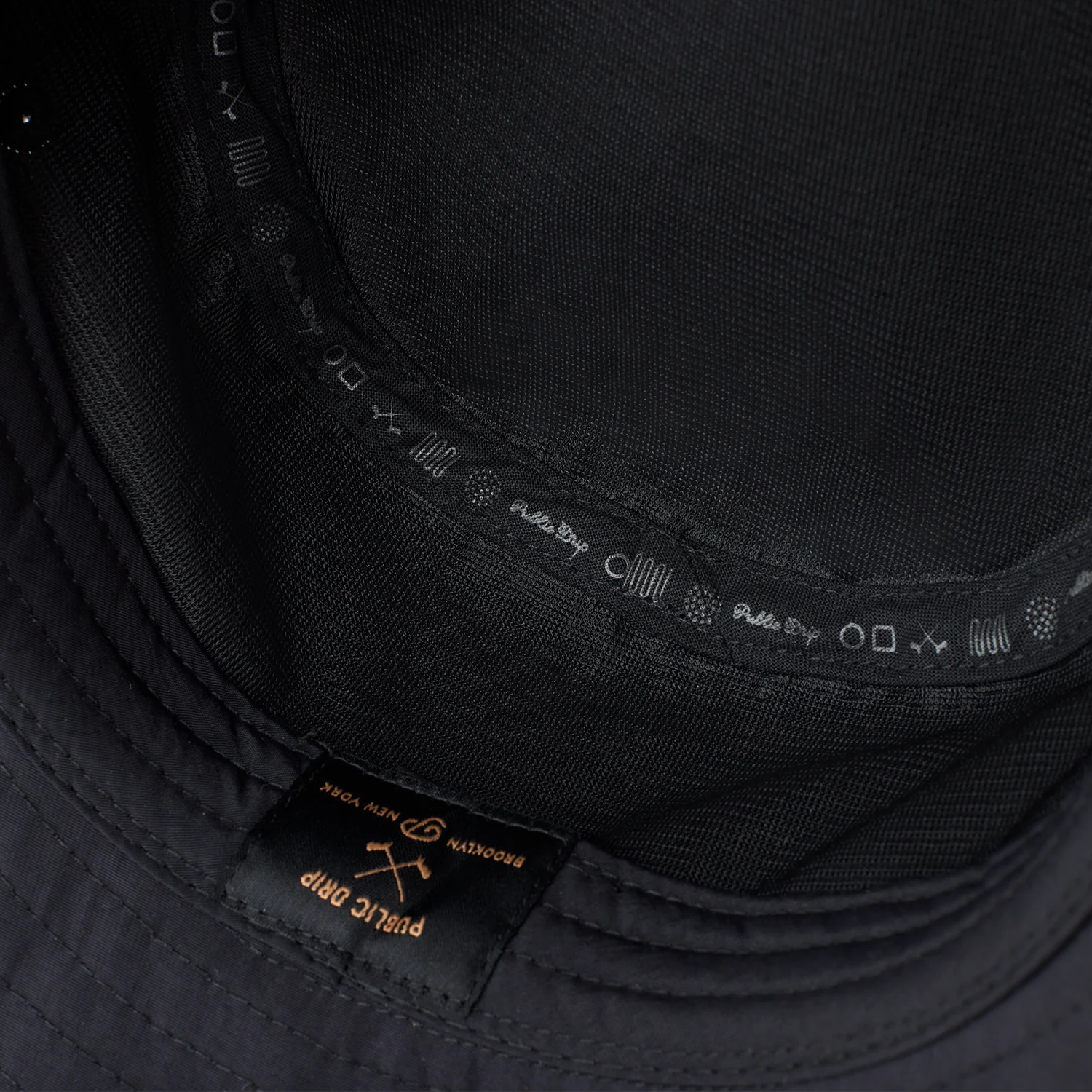 Public Drip "P" Script Nylon Bucket Hat - Black - Image 6