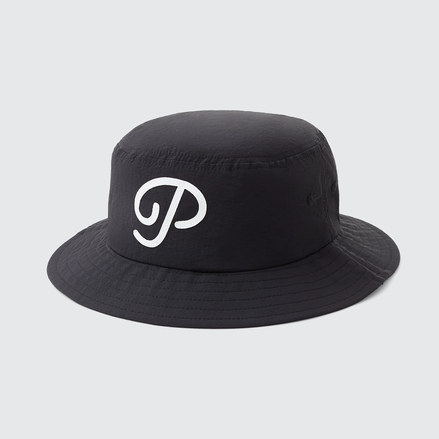 Public Drip "P" Script Nylon Bucket Hat - Black - Image 7