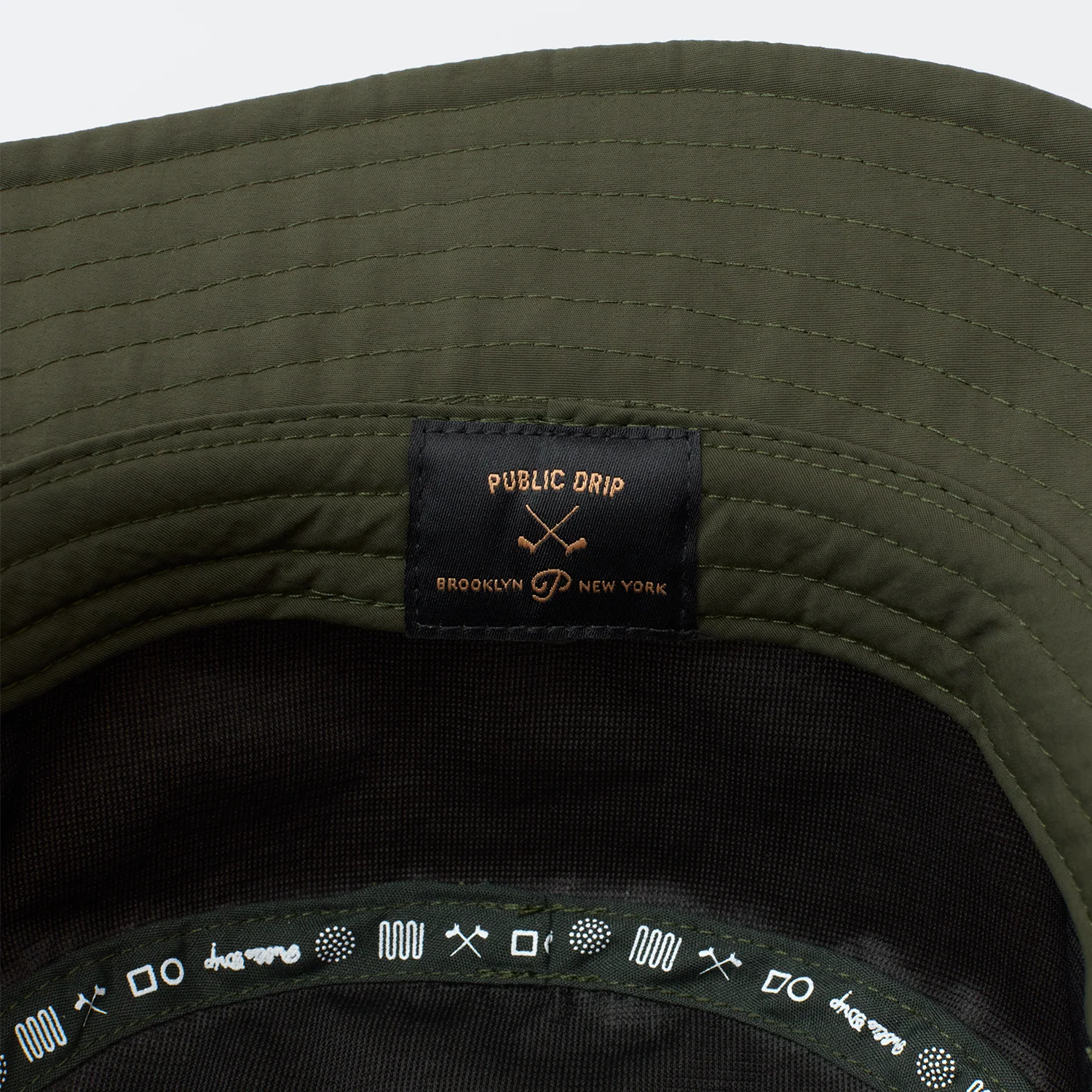 Public Drip "P" Script Nylon Bucket Hat - Pine Grove - Image 6