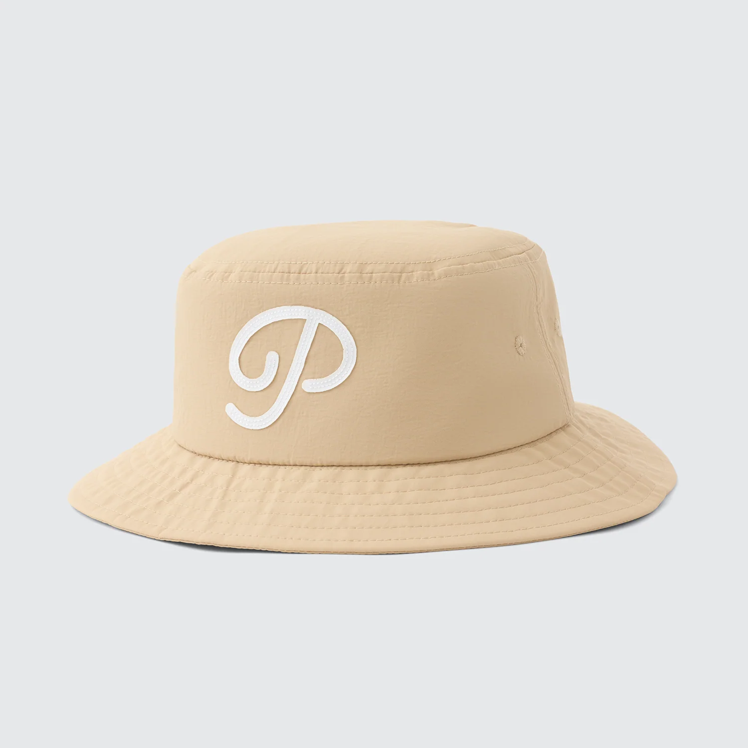 Public Drip "P" Script Nylon Bucket Hat - Sand - Image 3