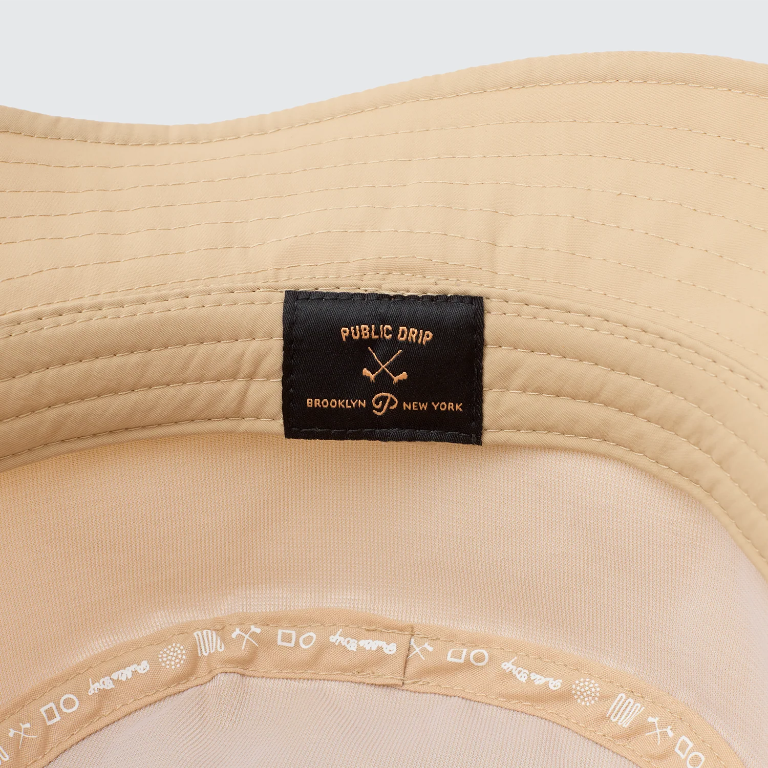 Public Drip "P" Script Nylon Bucket Hat - Sand - Image 5