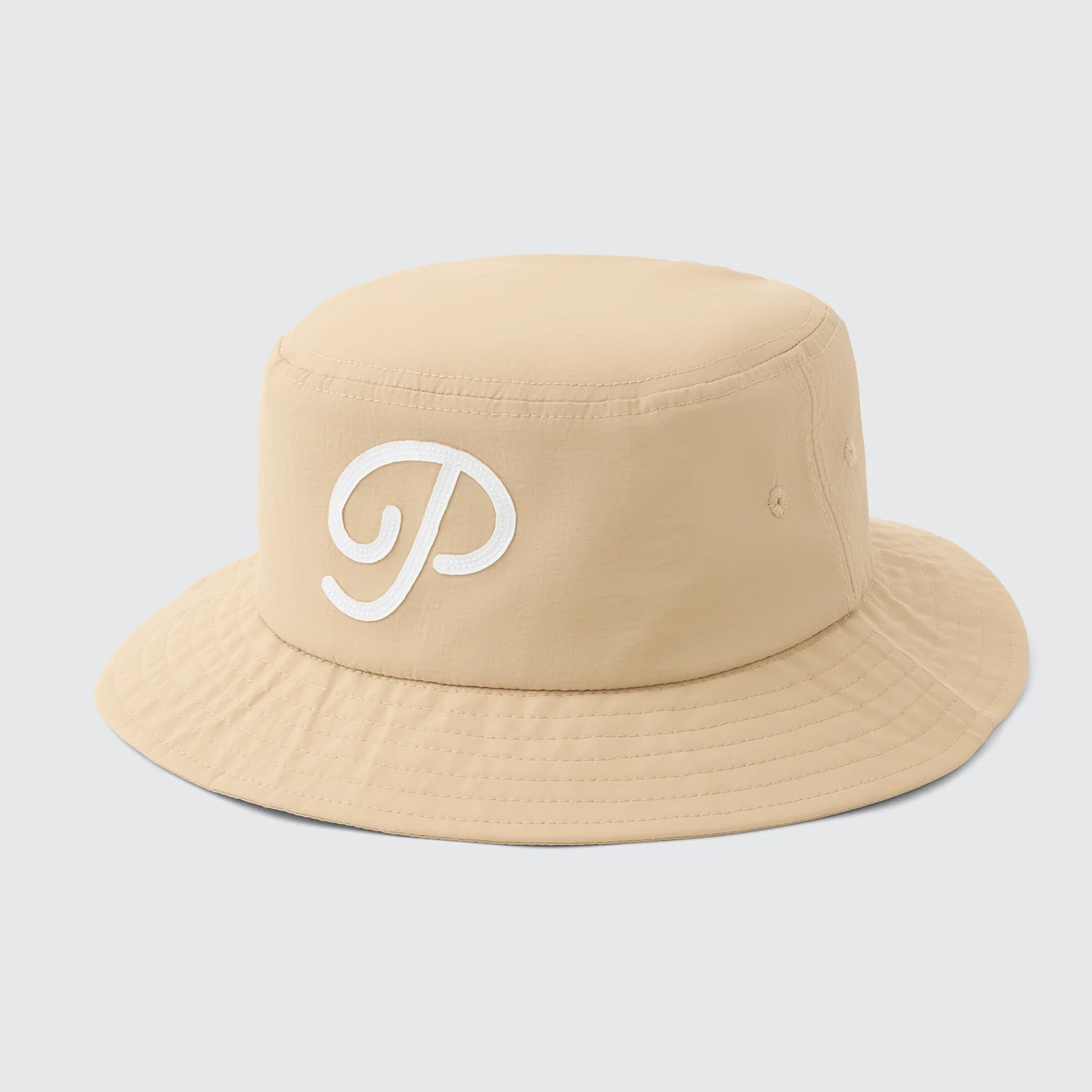 Public Drip "P" Script Nylon Bucket Hat - Sand - Image 6