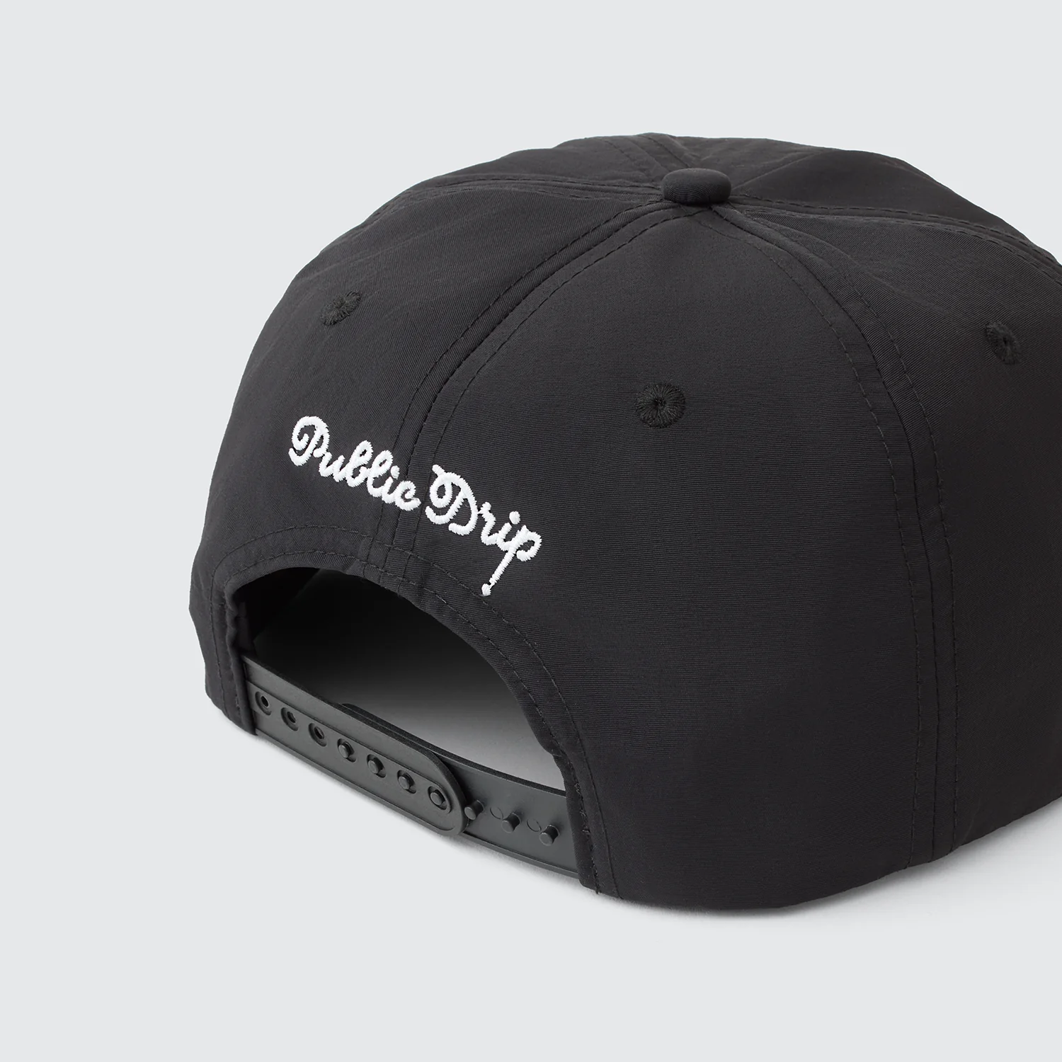 Public Drip "P" Script Nylon Snapback - Black - Image 5