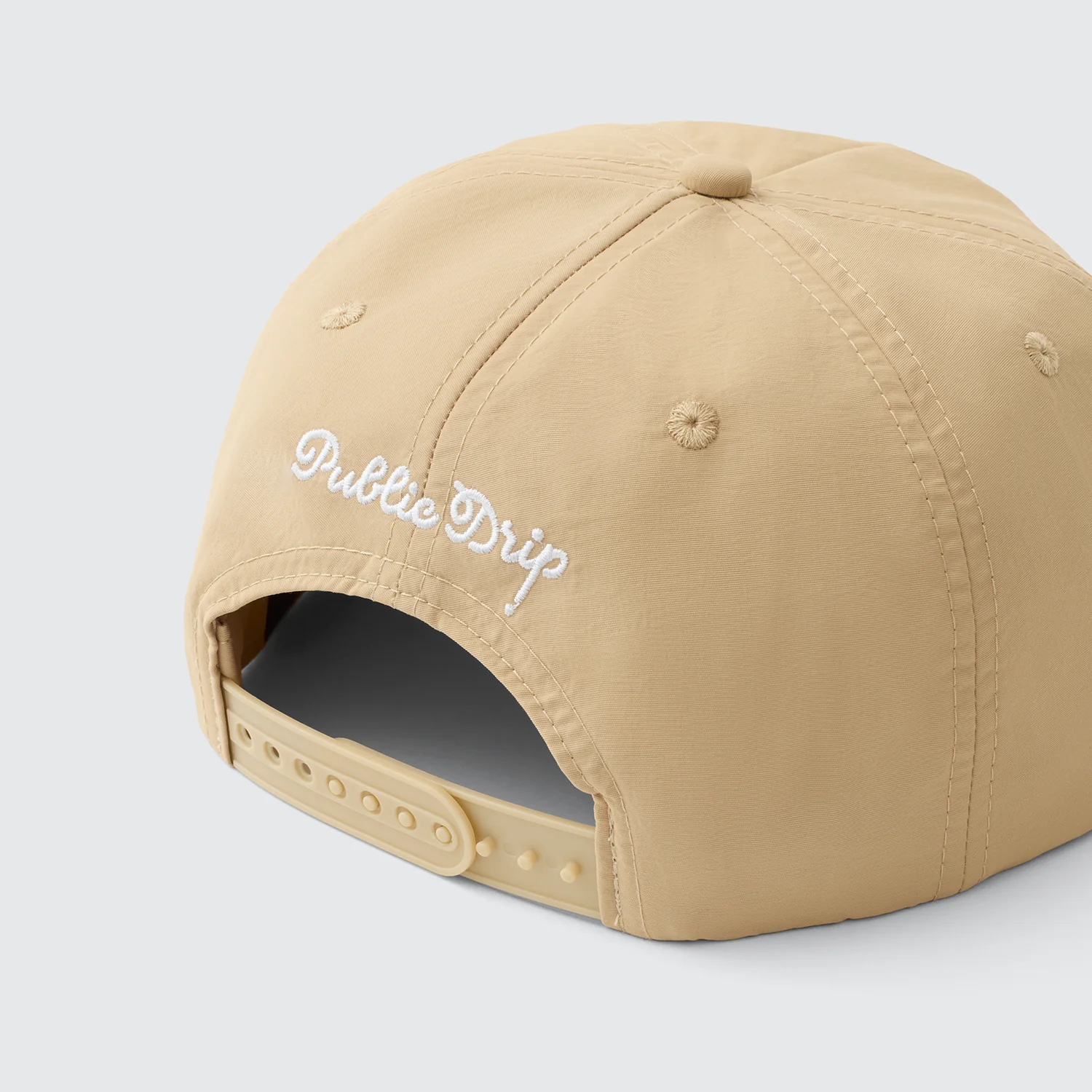 Public Drip "P" Script Nylon Snapback - Sand - Image 4