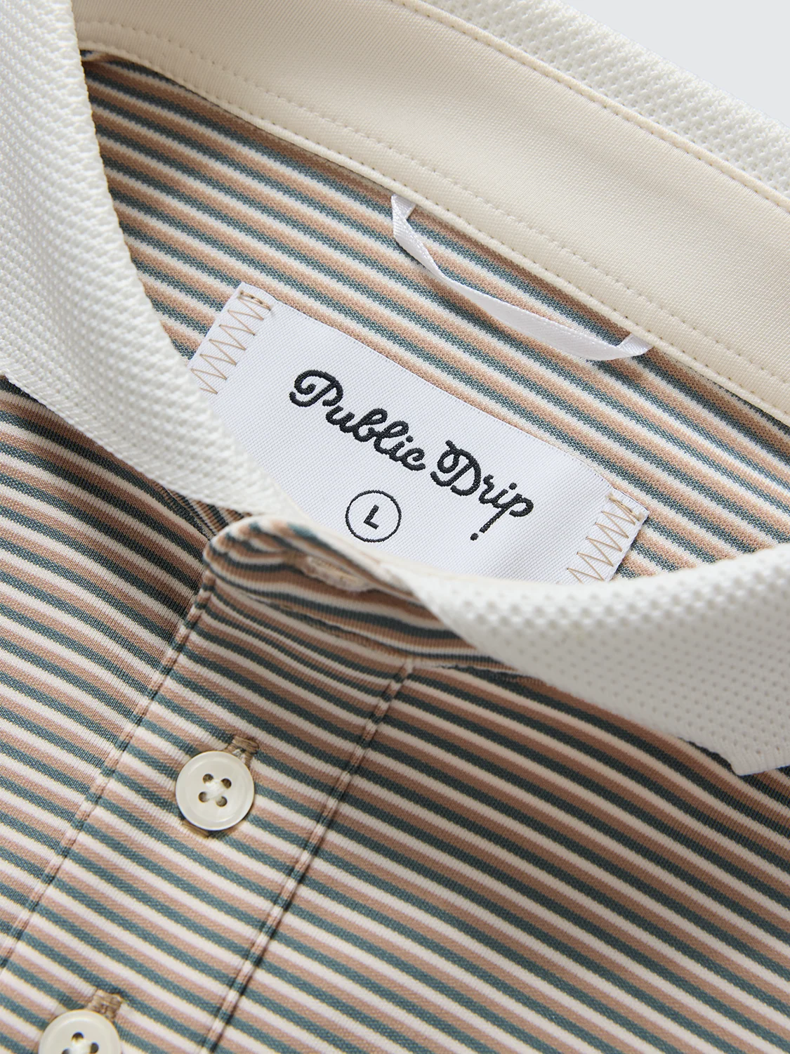 Public Drip Public Athlete Striped Polo - Navy/Cream - Image 6
