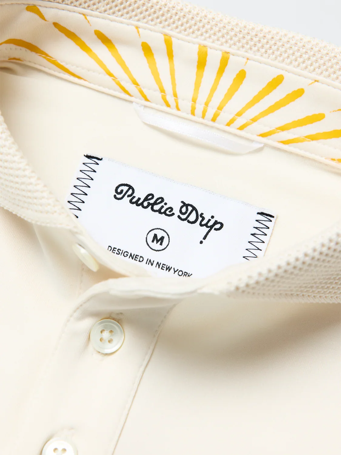 Public Drip Solid Polo - Cream - Image 7