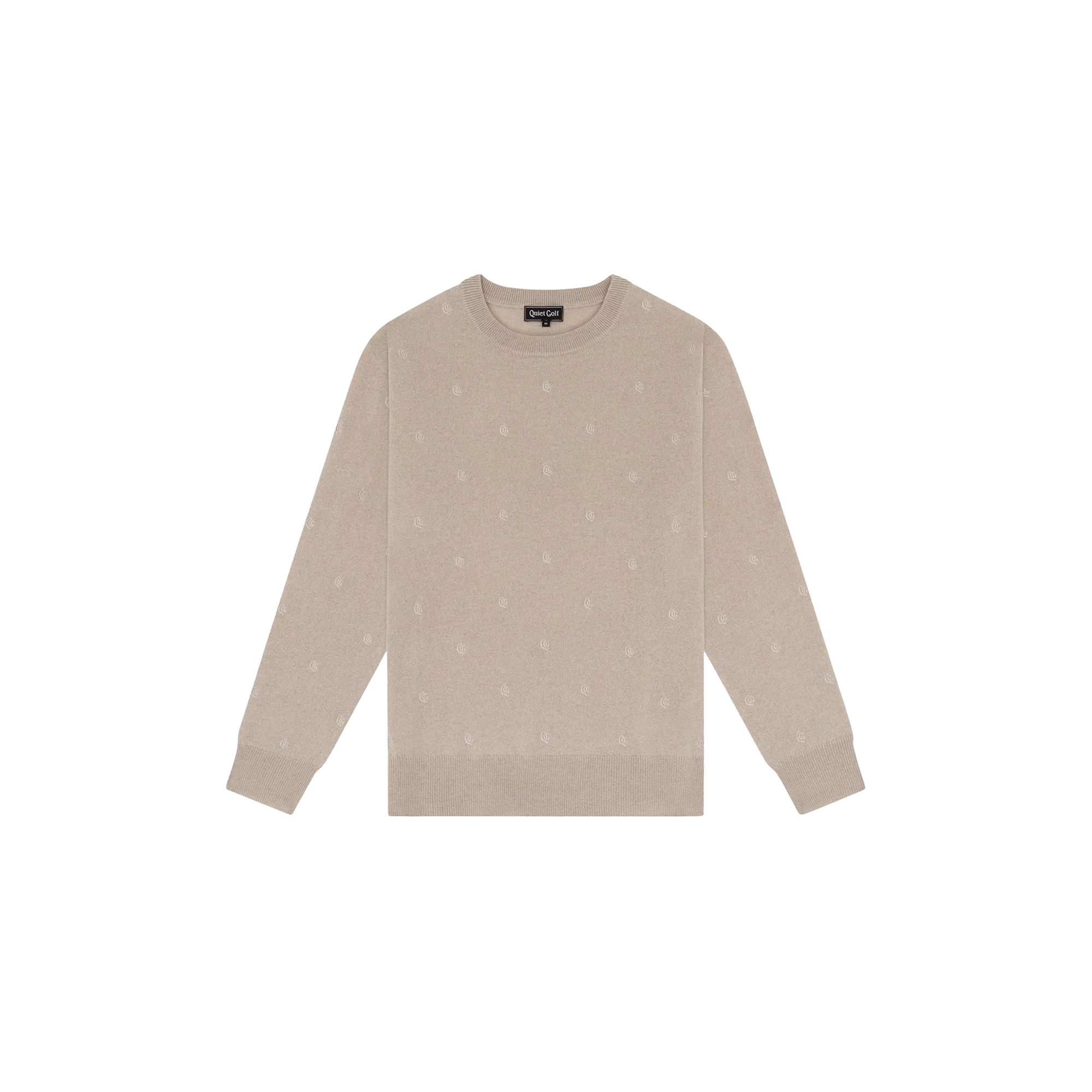 Quiet Golf Monogram Cashmere Sweater - Tan