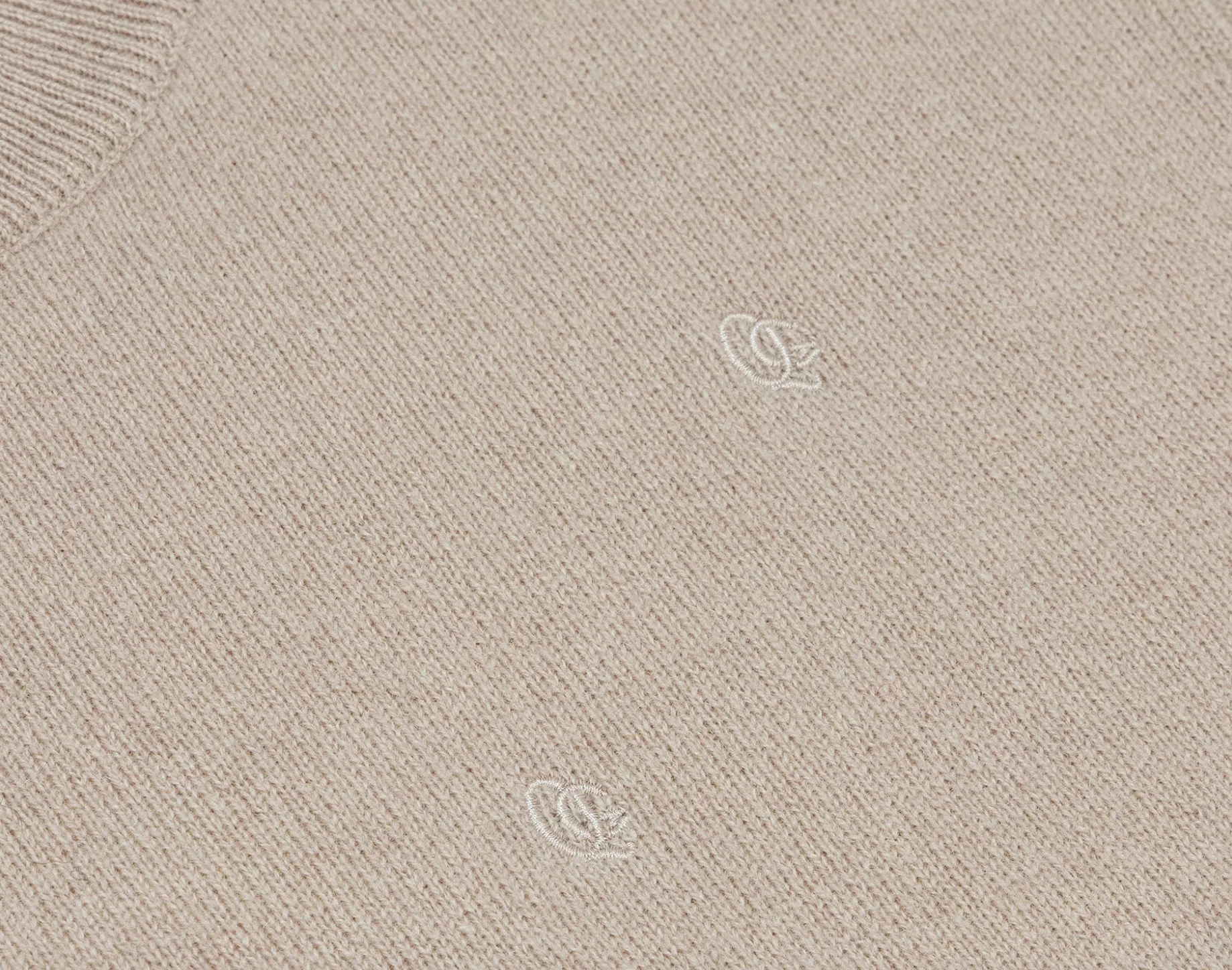 Quiet Golf Monogram Cashmere Sweater - Tan - Image 2