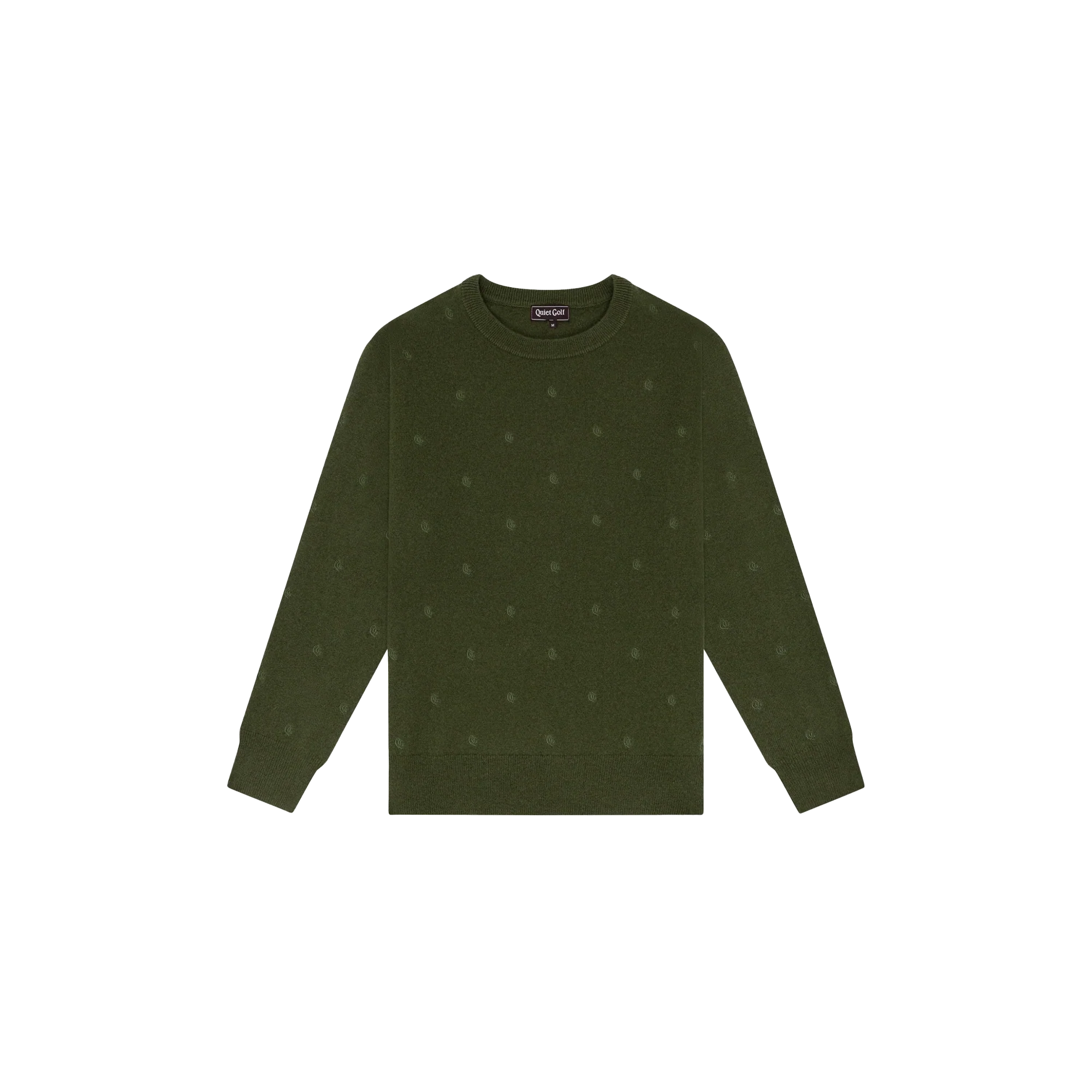 Quiet Golf Monogram Cashmere Sweater - Olive - Image 3