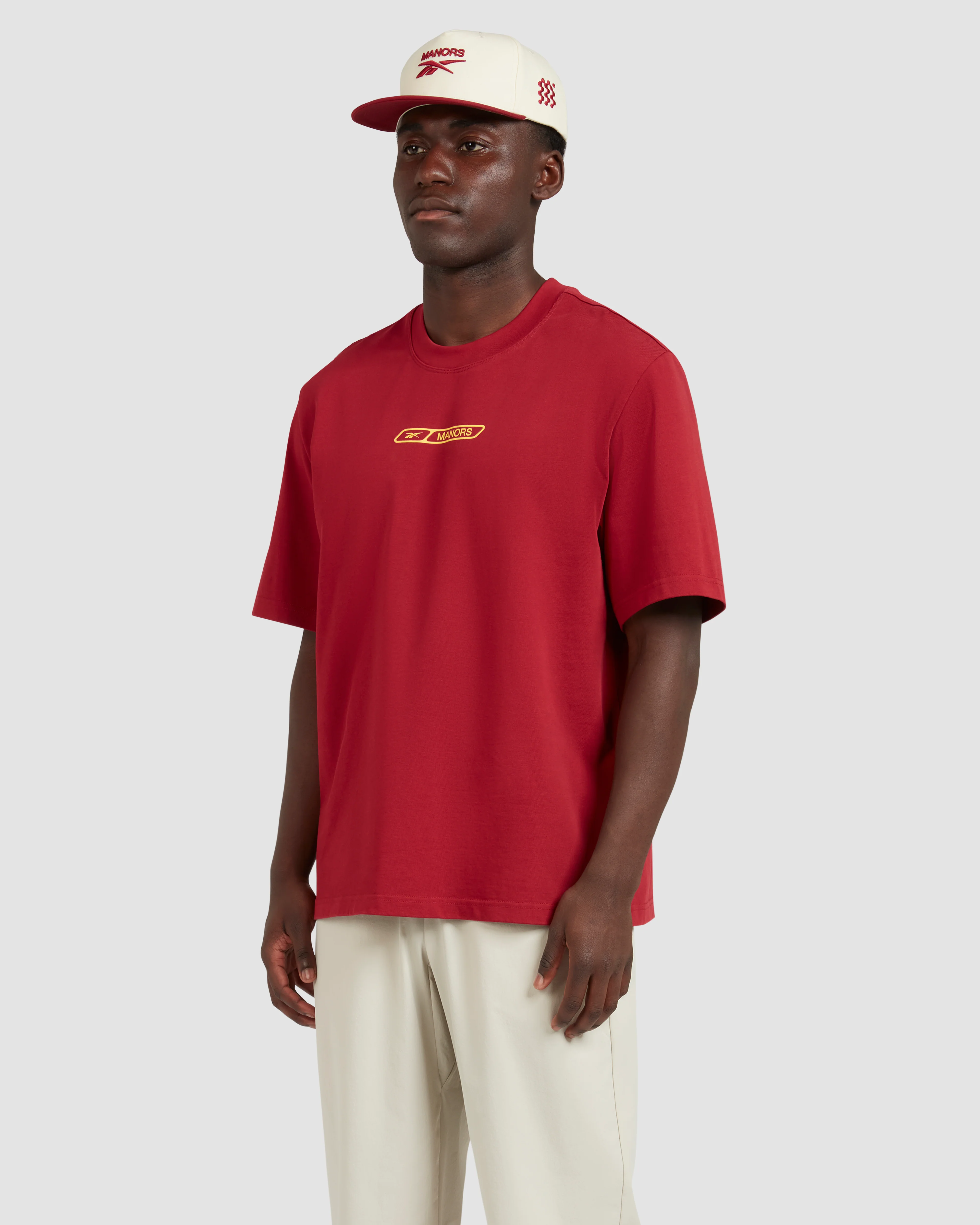 Reebok X Manors Logo Tee - Burgundy - Image 2