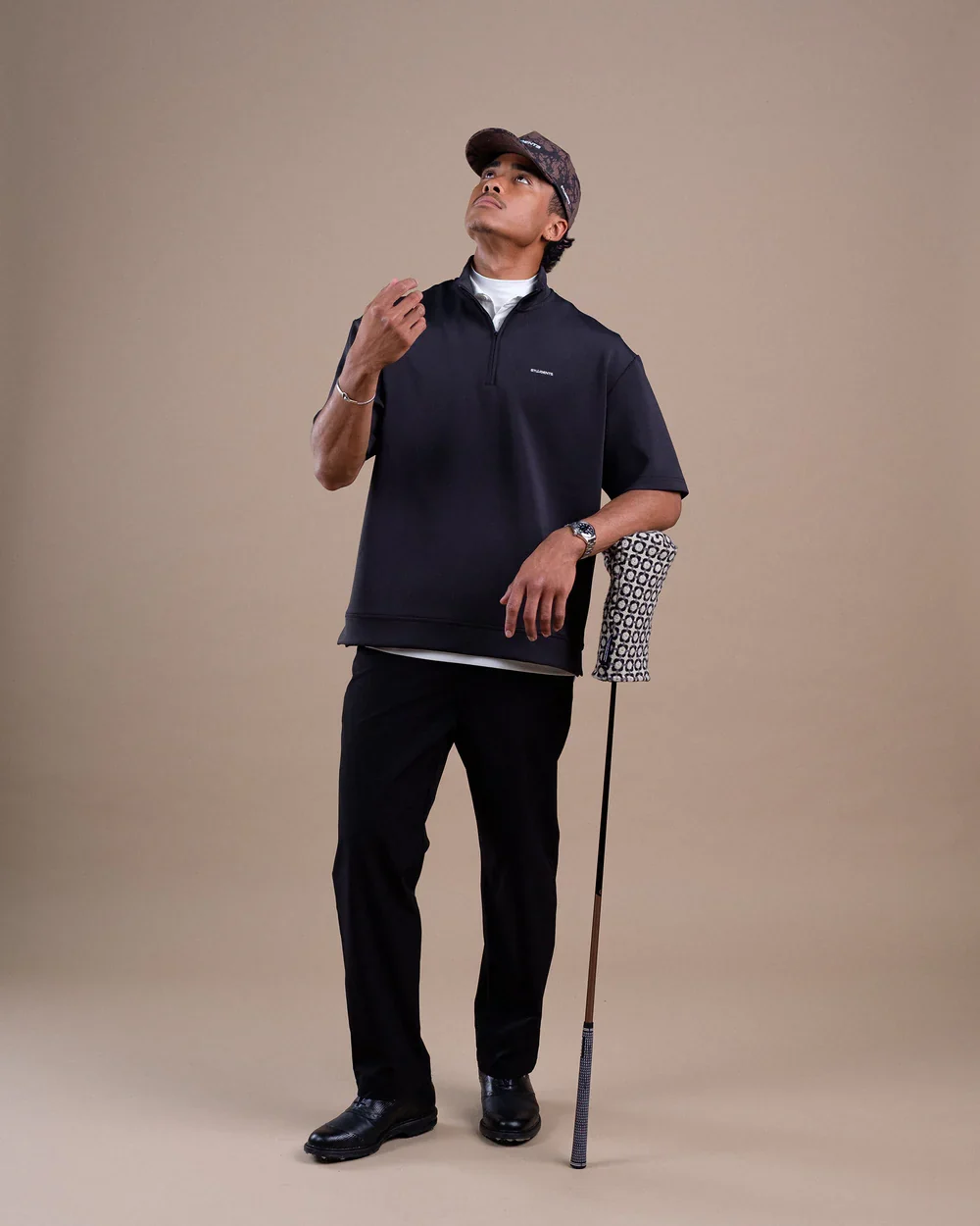Students Course Studies Caddie S/S Qzip - Black
