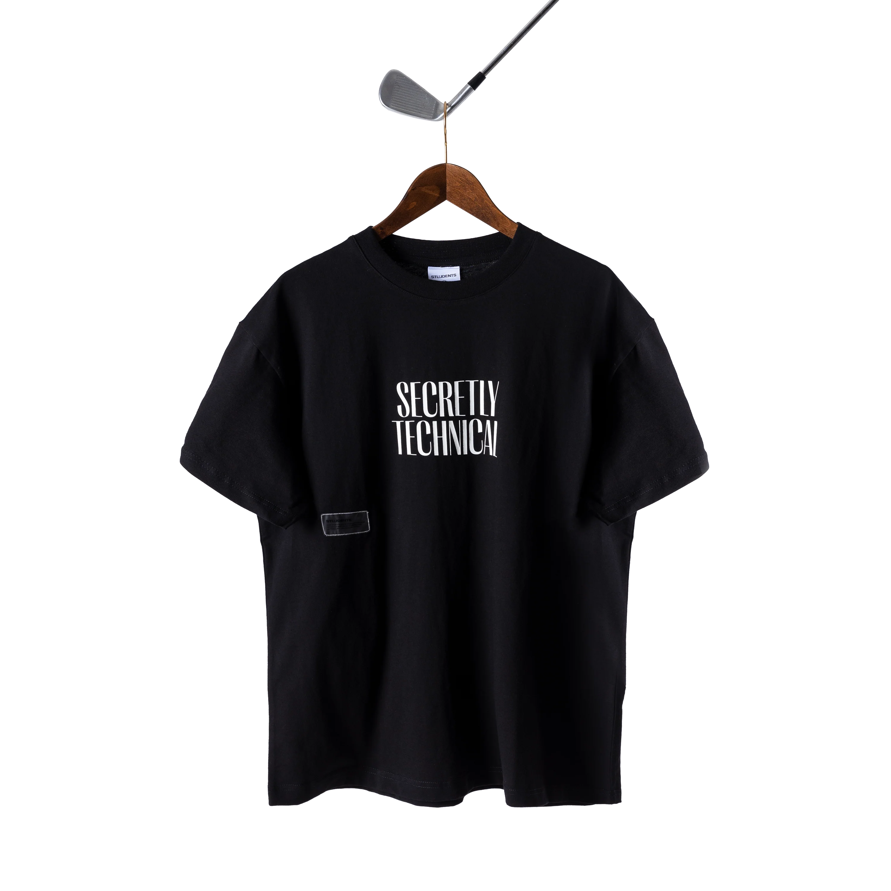 Students Golf T-Shirt 'Secretly Technical' - Black