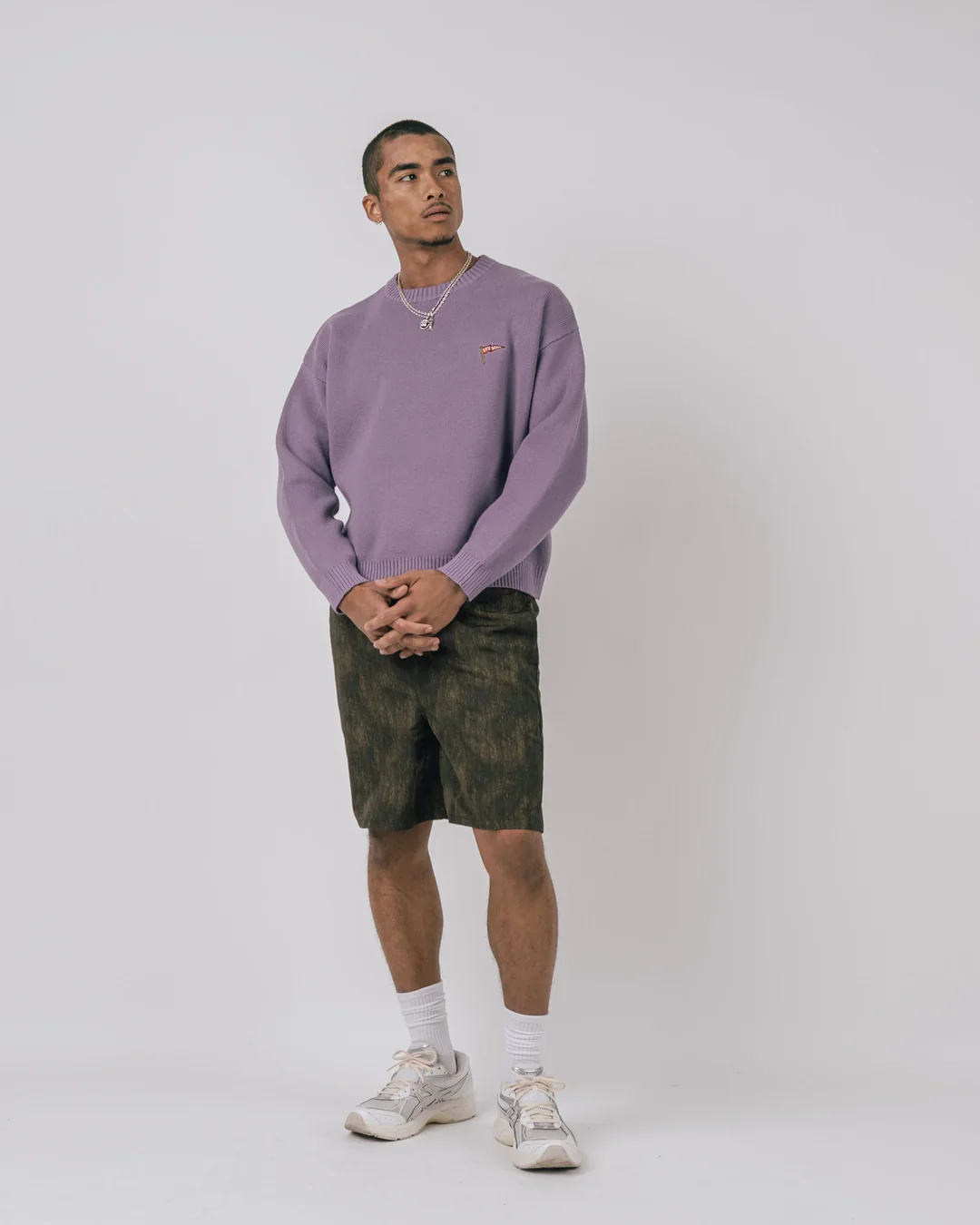 Students Rains L/S Cable Knit Crewneck Sweater - Wisteria - Image 4