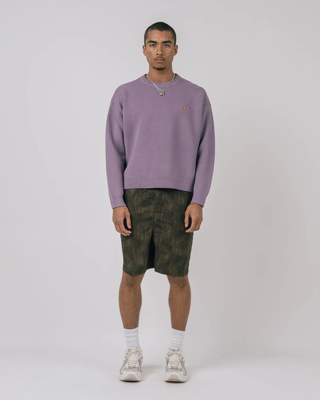 Students Rains L/S Cable Knit Crewneck Sweater - Wisteria - Image 7