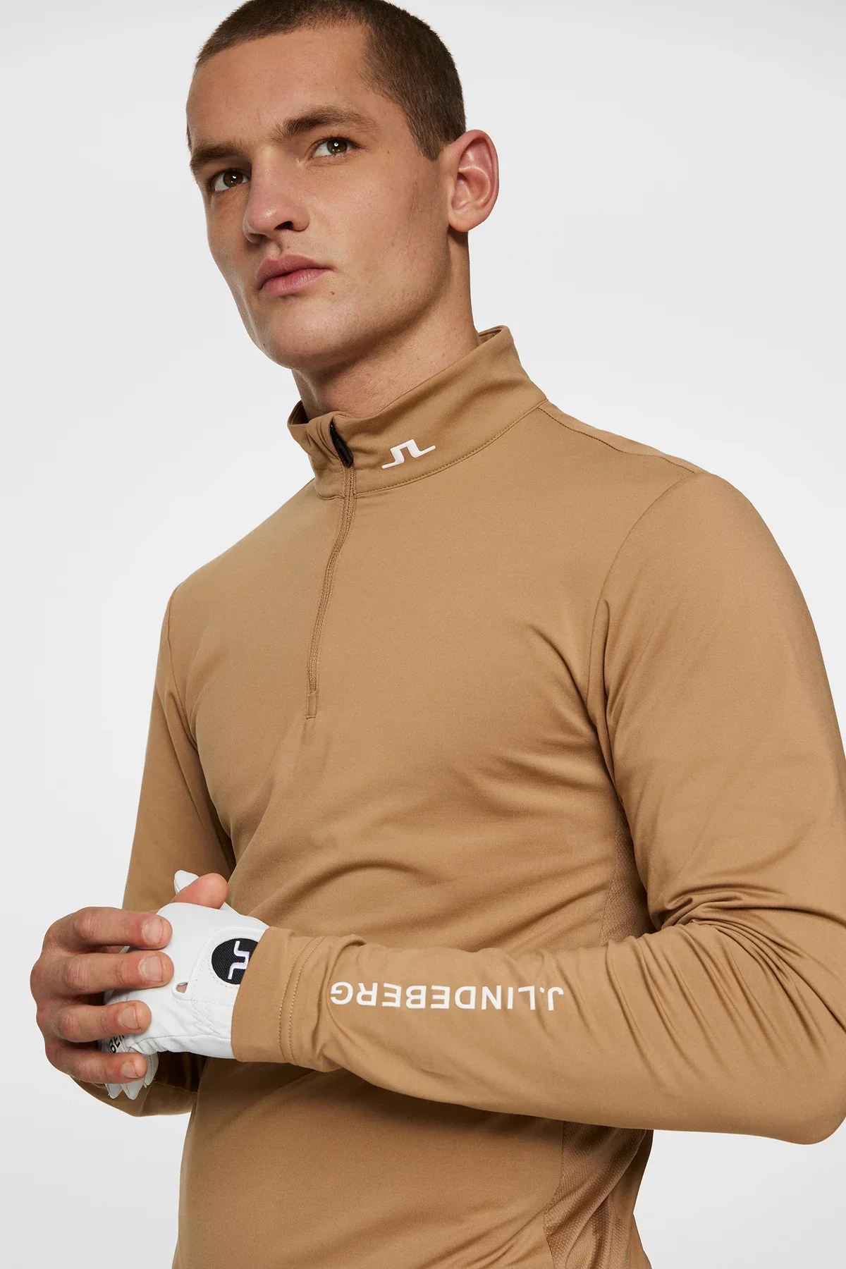 J. Lindeberg Tour Tech Mid Layer - Tigers Eye - Image 2